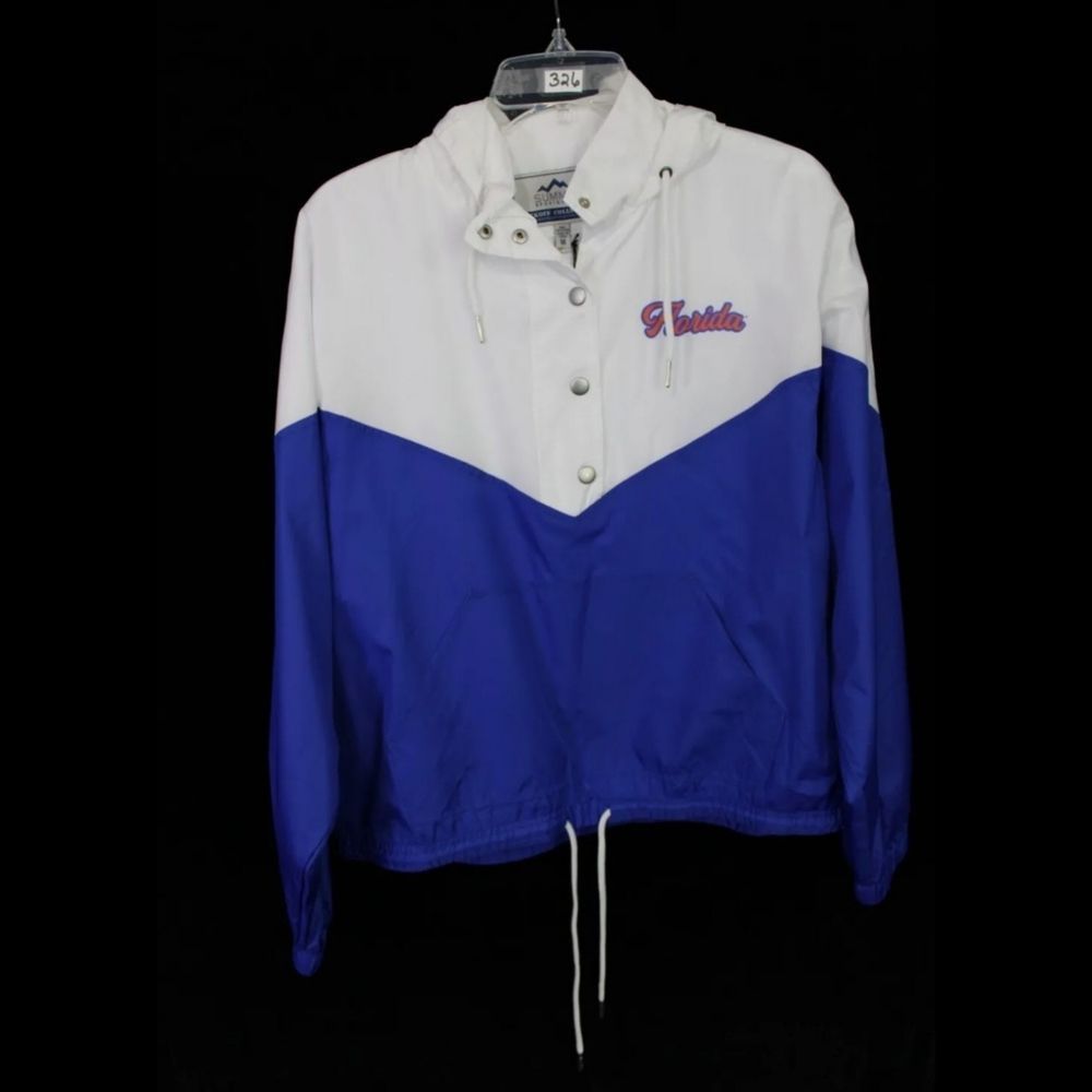 SUMMIT RETRO COLOR BLOCK HOODED CINCH BOTTOM M RAIN JACKET FLORIDA GATORS